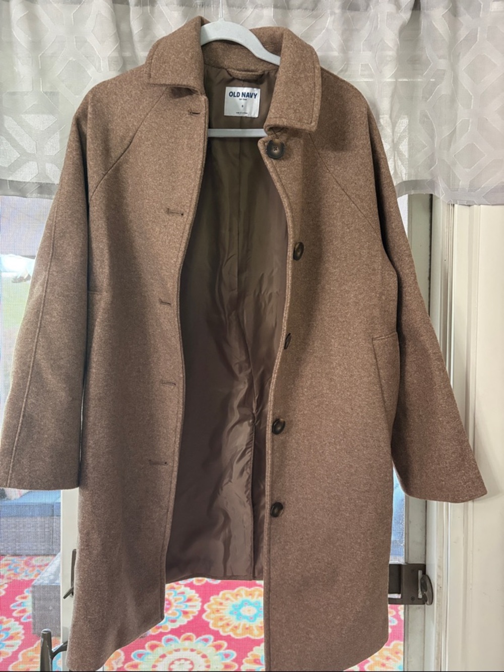 Old Navy Camel Brown Wool-Blend Car Coat